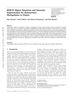 RGB-D Object Detection and Semantic Segmentation for Autonomous
  Manipulation in Clutter