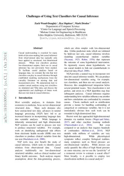 Challenges of Using Text Classifiers for Causal Inference