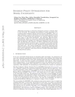 Bayesian Policy Optimization for Model Uncertainty