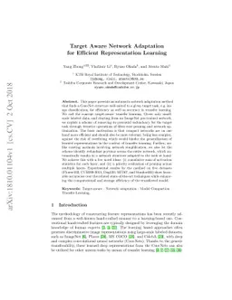 Target Aware Network Adaptation for Efficient Representation Learning