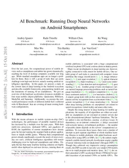 AI Benchmark: Running Deep Neural Networks on Android Smartphones