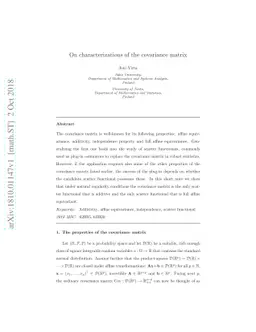 On characterizations of the covariance matrix