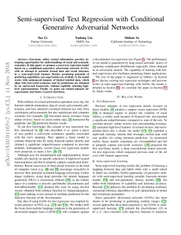 Semi-supervised Text Regression with Conditional Generative Adversarial
  Networks