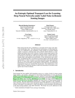 An Entropic Optimal Transport Loss for Learning Deep Neural Networks
  under Label Noise in Remote Sensing Images