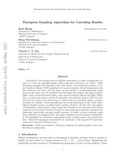 Thompson Sampling Algorithms for Cascading Bandits