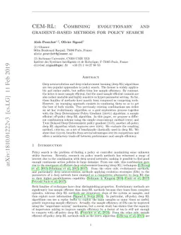 CEM-RL: Combining evolutionary and gradient-based methods for policy
  search