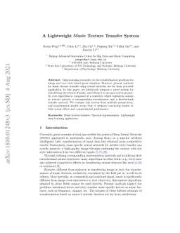 A Lightweight Music Texture Transfer System