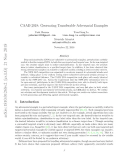 CAAD 2018: Generating Transferable Adversarial Examples