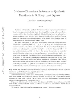 Moderate-Dimensional Inferences on Quadratic Functionals in Ordinary
  Least Squares