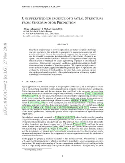 Unsupervised Emergence of Spatial Structure from Sensorimotor Prediction