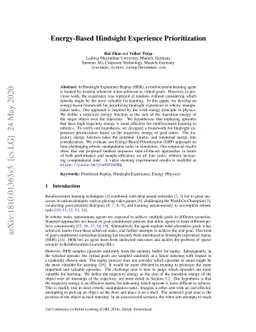 Energy-Based Hindsight Experience Prioritization