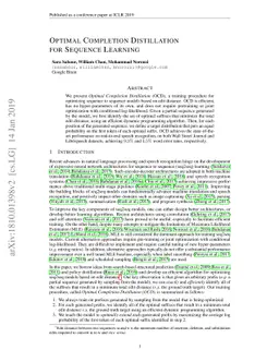 Optimal Completion Distillation for Sequence Learning