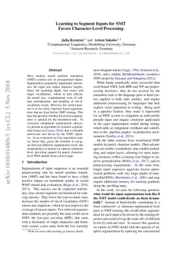 Learning to Segment Inputs for NMT Favors Character-Level Processing