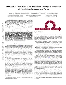 HOLMES: Real-time APT Detection through Correlation of Suspicious
  Information Flows