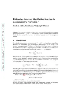 Estimating the error distribution function in nonparametric regression