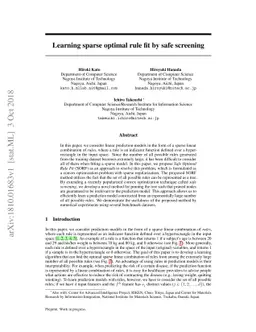 Safe RuleFit: Learning Optimal Sparse Rule Model by Meta Safe Screening
