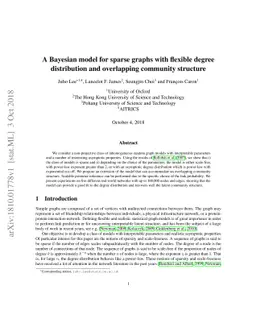 A Bayesian model for sparse graphs with flexible degree distribution and
  overlapping community structure