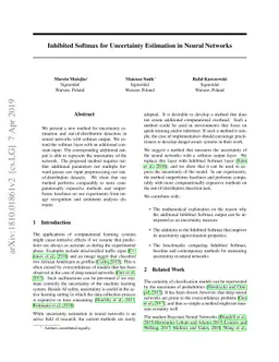 Inhibited Softmax for Uncertainty Estimation in Neural Networks