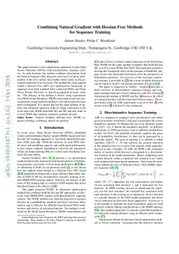 Combining Natural Gradient with Hessian Free Methods for Sequence
  Training