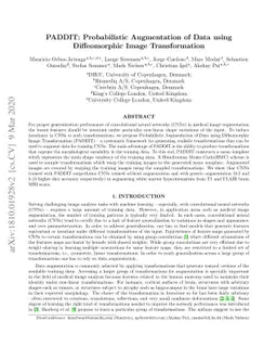 PADDIT: Probabilistic Augmentation of Data using Diffeomorphic Image
  Transformation