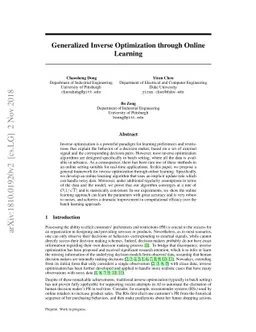 Generalized Inverse Optimization through Online Learning