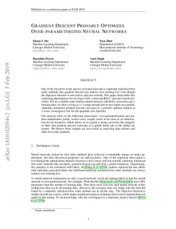 Gradient Descent Provably Optimizes Over-parameterized Neural Networks