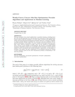 Weakly-Convex Concave Min-Max Optimization: Provable Algorithms and
  Applications in Machine Learning