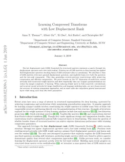 Learning Compressed Transforms with Low Displacement Rank