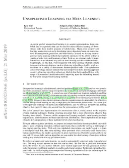 Unsupervised Learning via Meta-Learning