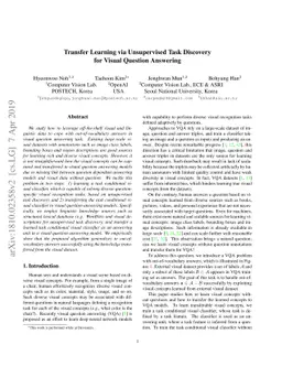 Transfer Learning via Unsupervised Task Discovery for Visual Question
  Answering