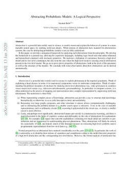 Abstracting Probabilistic Models: A Logical Perspective