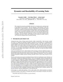 Dynamics and Reachability of Learning Tasks