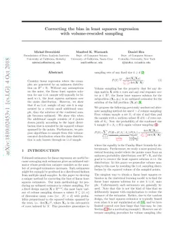Correcting the bias in least squares regression with volume-rescaled
  sampling