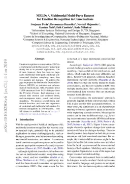 MELD: A Multimodal Multi-Party Dataset for Emotion Recognition in
  Conversations