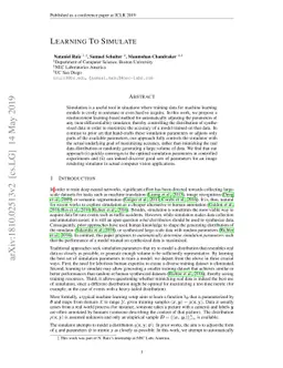 Learning To Simulate