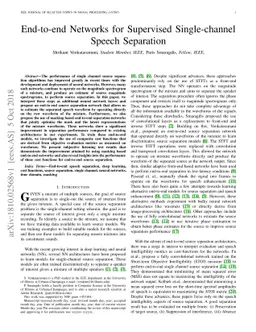 End-to-end Networks for Supervised Single-channel Speech Separation