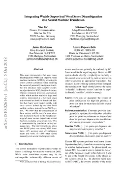 Integrating Weakly Supervised Word Sense Disambiguation into Neural
  Machine Translation