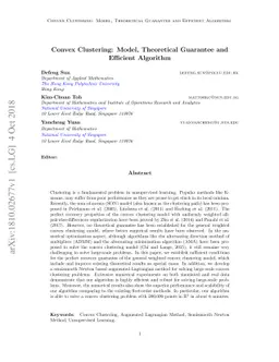 Convex Clustering: Model, Theoretical Guarantee and Efficient Algorithm