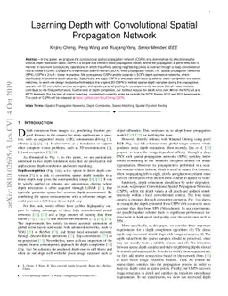 Learning Depth with Convolutional Spatial Propagation Network