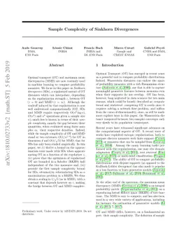 Sample Complexity of Sinkhorn divergences