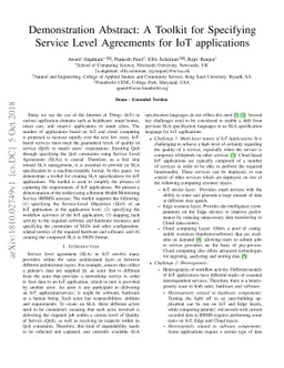 Demonstration Abstract: A Toolkit for Specifying Service Level
  Agreements for IoT applications