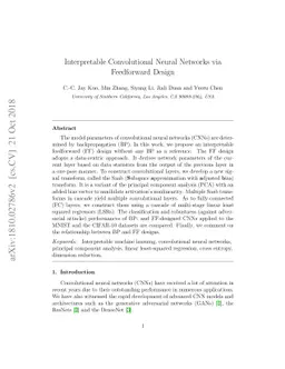 Interpretable Convolutional Neural Networks via Feedforward Design