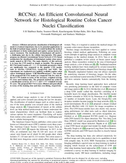 RCCNet: An Efficient Convolutional Neural Network for Histological
  Routine Colon Cancer Nuclei Classification