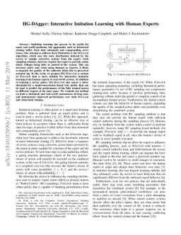 HG-DAgger: Interactive Imitation Learning with Human Experts