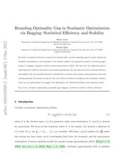 Bounding Optimality Gap in Stochastic Optimization via Bagging:
  Statistical Efficiency and Stability
