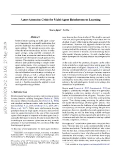 Actor-Attention-Critic for Multi-Agent Reinforcement Learning