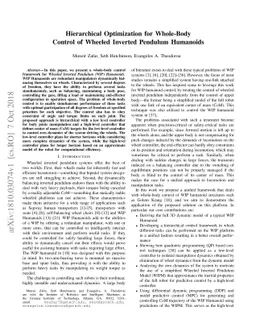 Hierarchical Optimization for Whole-Body Control of Wheeled Inverted
  Pendulum Humanoids