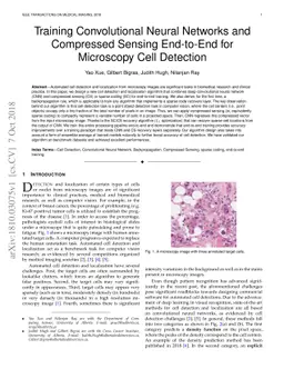 Training Convolutional Neural Networks and Compressed Sensing End-to-End
  for Microscopy Cell Detection