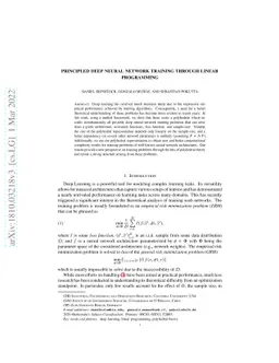 Principled Deep Neural Network Training through Linear Programming