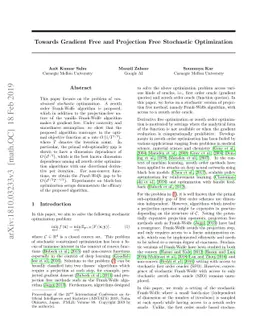 Towards Gradient Free and Projection Free Stochastic Optimization